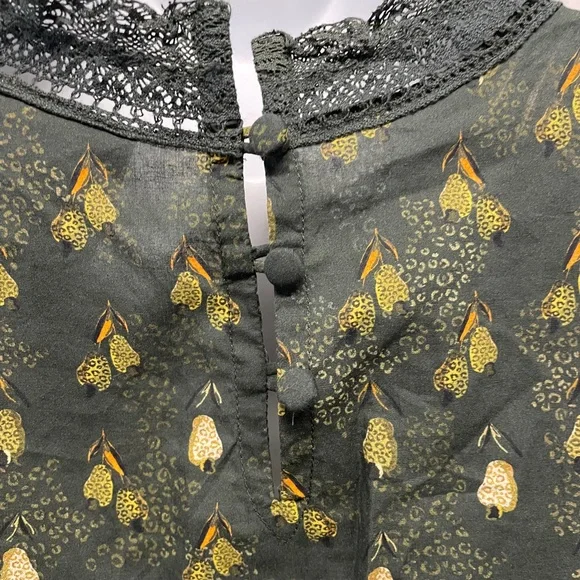 Anthropologie Farm Rio Military Cashew Crochet Shift Dress New! - Picture 4 of 10